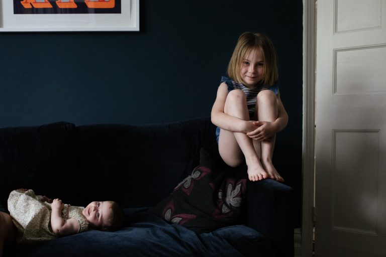 Family portrait photography at home in London